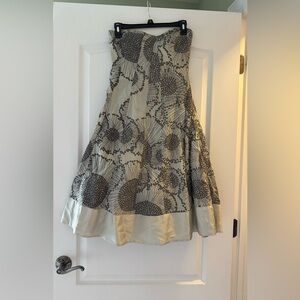 Anthropologie Odille grey strapless dress